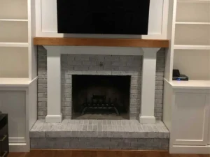 brick fireplace facelift rebuilt restore whitewash mid valley chimney ohio