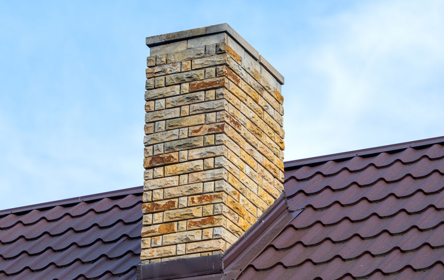 chimney on the roof of a tree